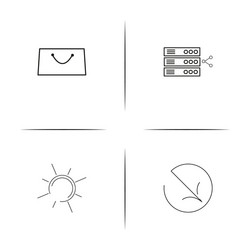 user interface simple linear icons set outlined vector image