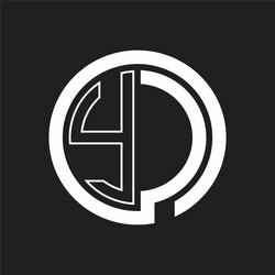 yc logo with circle rounded negative space design vector image