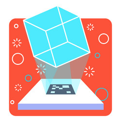 Augmented Reality Cube Projection vector image