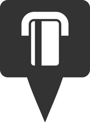 bank terminal map pointer flat icon vector image