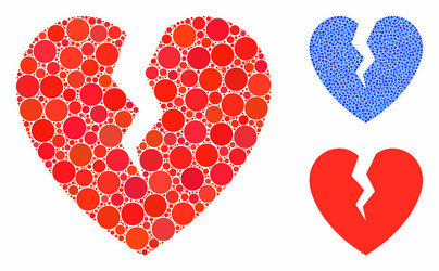 Broken heart composition icon circle dots vector