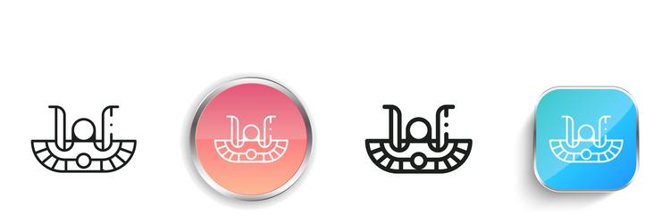 egypt icon thin linear regular and button style vector image
