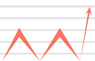 red arrow on the background of lines vector image