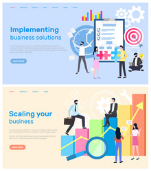 scaling business and implementation of solution vector image