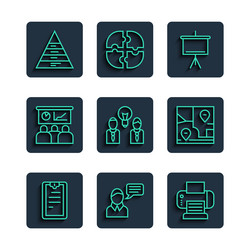 set line clipboard with checklist speech bubble vector image