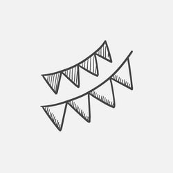 Triangular Festive Flags Icon vector image
