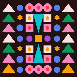 vibrant geometric pattern with colorful triangles vector image