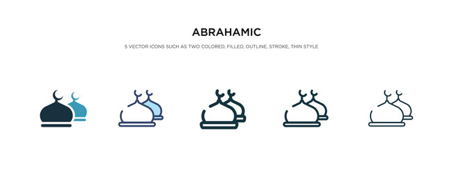 Abrahamic icon in different style two colored vector