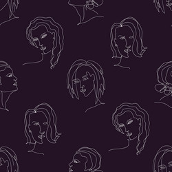 abstract trendy seamless pattern with one line vector image