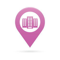 building map pointer icon marker gps location vector image