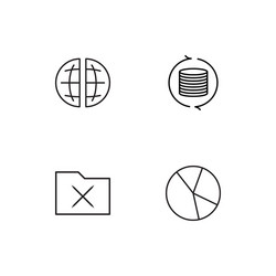 Data analytics linear icons set simple outline vector