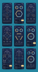 different ui ux gui screens and flat web icons vector image