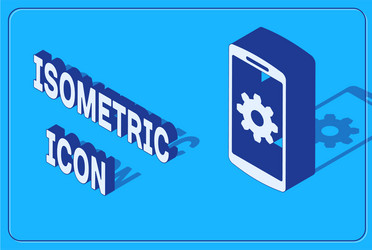 isometric setting on smartphone icon isolated vector