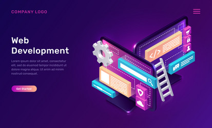 Web development isometric concept vector