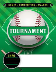 Baseball Tournament Flyer Template Vector Image