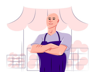 bazaar trader in shadow sharp lines vector image