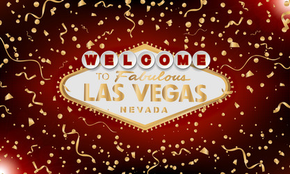 classic retro gold welcome to las vegas sign vector