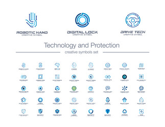 Digital Security & Tech Icons vector image
