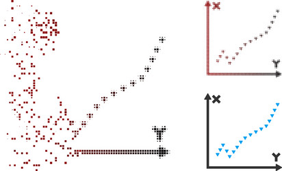 dissolving pixel halftone dotted function plot vector image