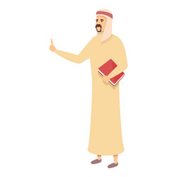 Modern muslim teacher icon cartoon online vector