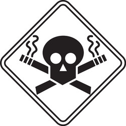 No smoking icon skull in triangle shape vector