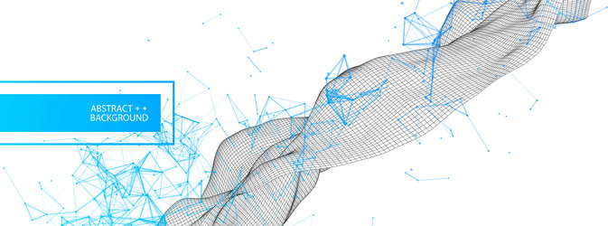 polygonal science background with connecting dots vector image