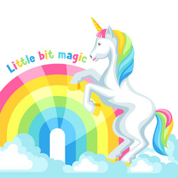 print or card with unicorn and fantasy items vector image