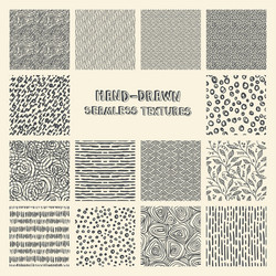 set of hand drawn marker and ink patterns vector image