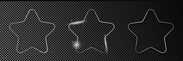 Silver glowing rounded star shape frame Royalty Free Vector