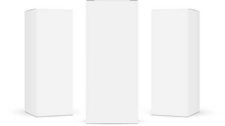 three cardboard rectangular packaging boxes vector image