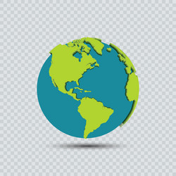 3D Globe with Transparent Background vector image
