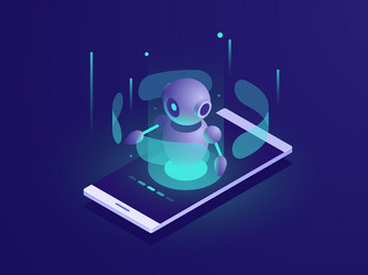 artificial intelligence isometric ai robot vector image