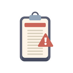 clipboard showing warning message with exclamation vector image