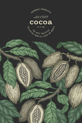 cocoa color banner template chocolate retro vector