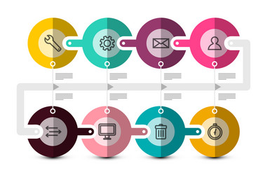 data flow concept with icons timeline technology vector