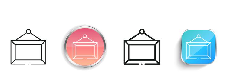frame icon thin linear regular and button style vector image