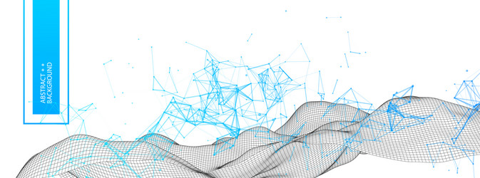 polygonal science background with connecting dots vector image