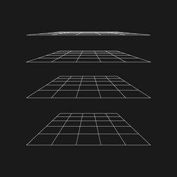 retrofuturistic flat perspective grid at different vector image