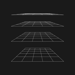 retrofuturistic flat perspective grid at different vector