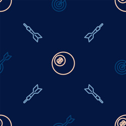 set line classic dart board and arrow vector image