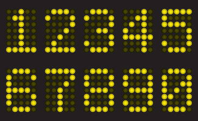 yellow digits for matrix display vector image