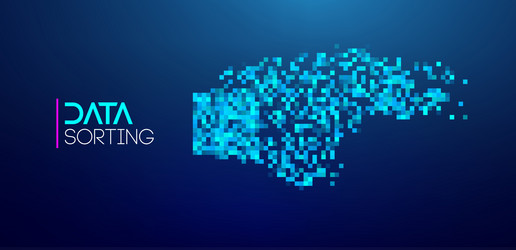 blue pixelated abstract representation of big data vector image