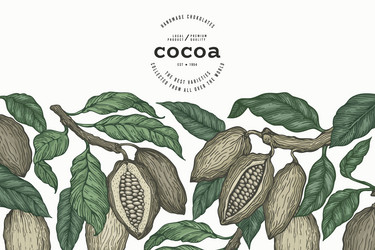 cocoa color banner template chocolate retro vector