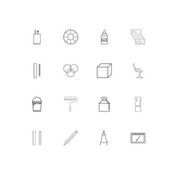 creative process and design simple linear icons vector image