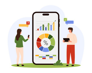 Data analysis analytics and audit tiny people Vector Image