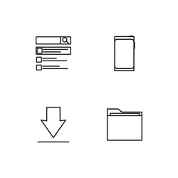 data analytics linear icons set simple outline vector image