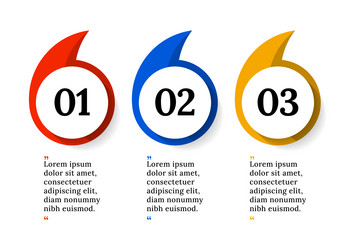 Infographic template 3 marks with numbers vector