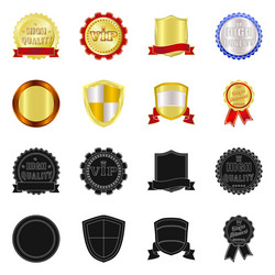 isolated object of emblem and badge symbol set vector image