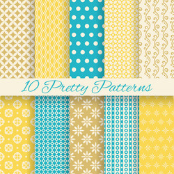 retro different seamless patterns vector image
