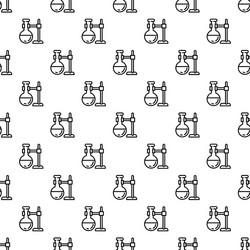 round flask on stand pattern seamless vector image